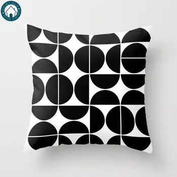 

Mid Century Modern Geometric Black Pillow Covers Cases Pattern Nordic Cover Cushion Pillowcase Square Print