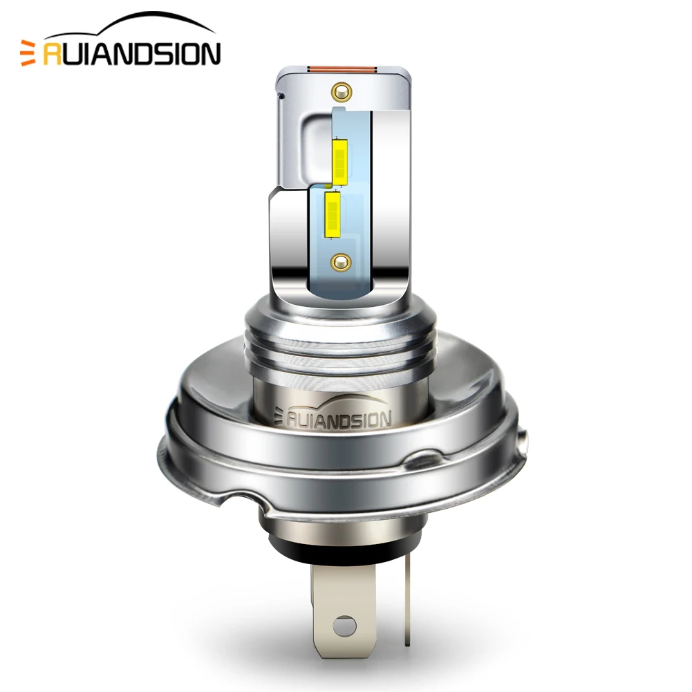 Led Motorbike Headlight Car Motorcycle Fog Light CSP BA20D H6 H4 9003 HB2 HS1 P43T P45T 1Pcs AC DC 12V 24V 1800Lm 6000K Yellow