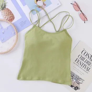 

2020Fashion Comfortable New Basic Crop Top Lingerie Girls Cropped Tees Camis Camisole Femme Women Tank Crop Tops