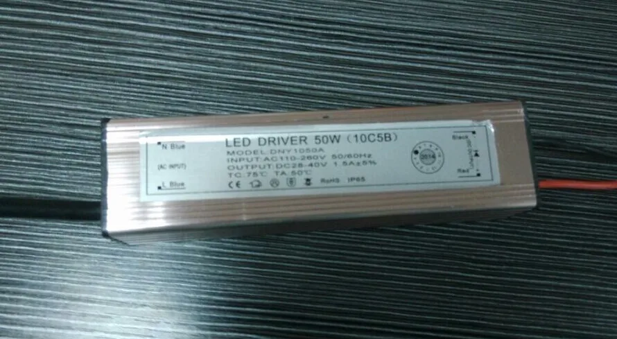 Fast Shipment 20pcs 50W 1500mA 110-260v AC Waterproof LED Driver Transformer for Floodlight Outdoor Lamp Fedex