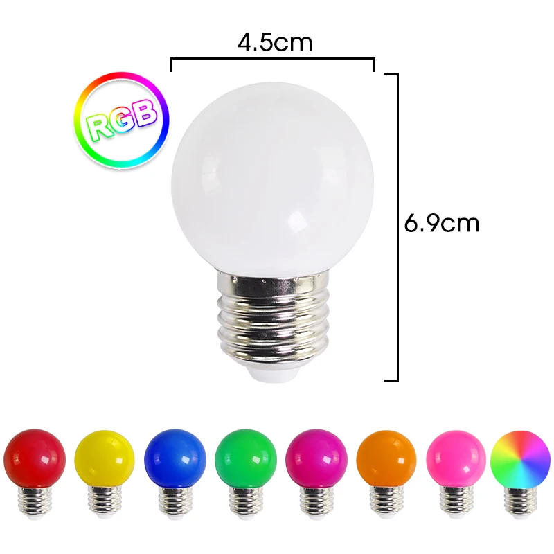 Led 전구 led E27 램프 Bomlillas 글로브 Lampada RGB Led 조명 다채로운 AC 220V SMD 2835 손전등 3W G45 Led 전구 휴일 조명