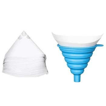 

150Pcs Paint Filter Paper Funnel Car Paint Spray Paint Filter Disposable Filter Paper with 1 Pcs Silicone Funnel