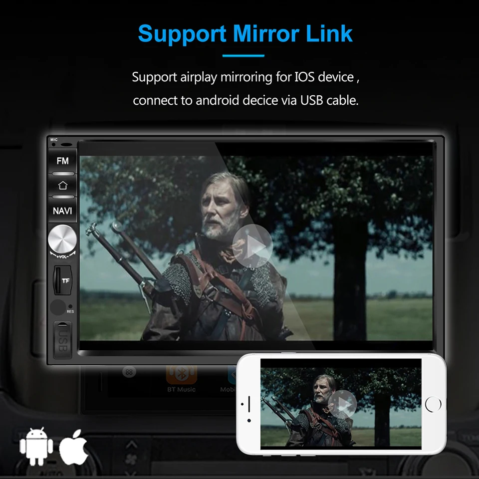 Clearance 2 Din Android 8.1 Head Unit Auto Radio GPS Navigation Car Stereo Android Car Player with RDS Wi-Fi Android MP3 Player For Kia 2