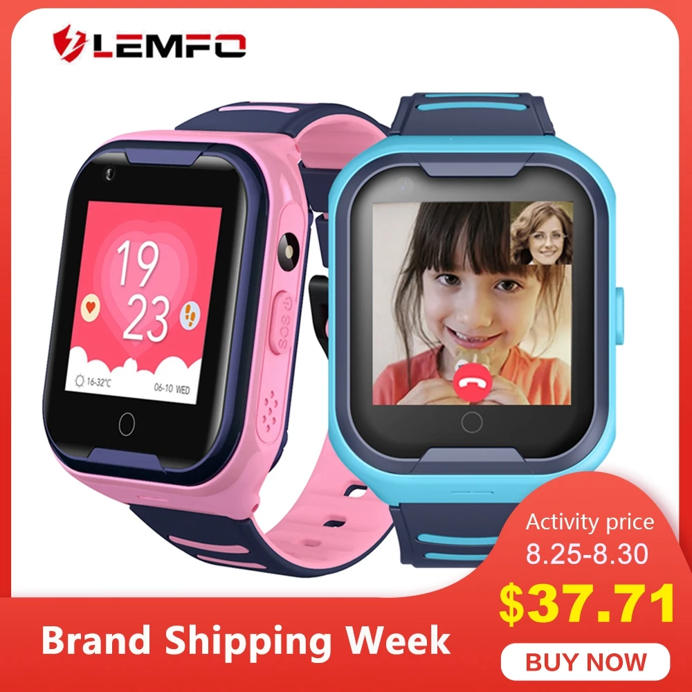 LEMFO GPS Children Smart Watch 4G Support SIM Card Call SOS Full Touch Phone Watch with