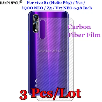 Перейти на Алиэкспресс и купить 3 шт./партия для vivo S1 (Helio P65)/Y7s/iQOO NEO/Z5/V17 NEO 6,38 дюйм3D углеродного волокна задняя пленка защитная наклейка (не стекло)