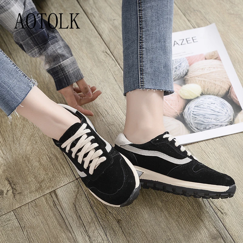 Women Sneakers Platform Brand Female Flats Lace Up Breathable Round Toe Women Shoes Spring Autumn Casual Shoes 2019 DE