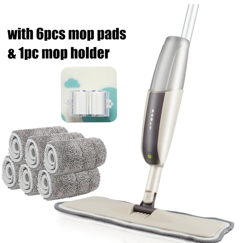 6 mop cloth 1 hook Nayachic спрей Швабра для пола с многоразовыми подушечками из микрофибры 360 Ручка Швабра для дома кухня ламинат керамическая плитка чистая Баскет Швабра - Цвет: 6 mop cloth 1 hook