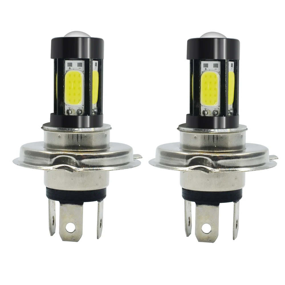 2 шт. светодиодный ные лампы для мотоцикла H4 LED 6000K COB 6SMD аксессуар скутера 80W |