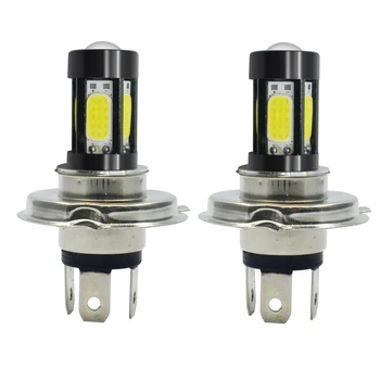 

2Pcs Motorcycle Headlight Bulb LED H4 LED 6000K COB 6SMD Scooter Accessoire 80W Motor Light Headlamp Lights DC 12V