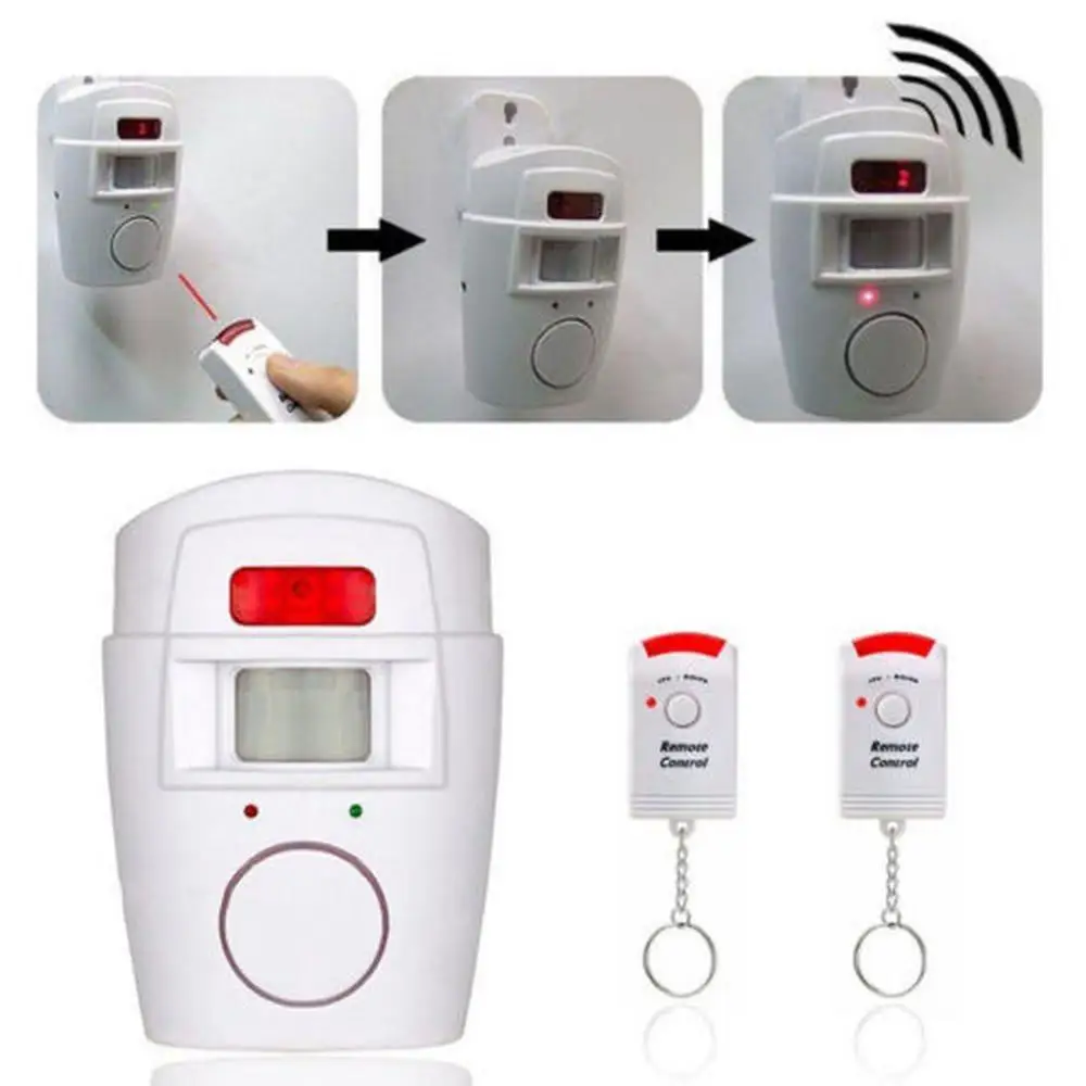 

Sensitive wireless motion sensor alarm security detector indoor and outdoor alarm system, home garage with remote control