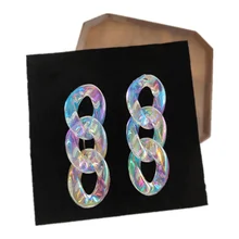 

2022 New Style 925 Silver Needle Transparent Acrylic Long Earrings Women Exaggerated Personality Korean Fashion Ladies Earrings