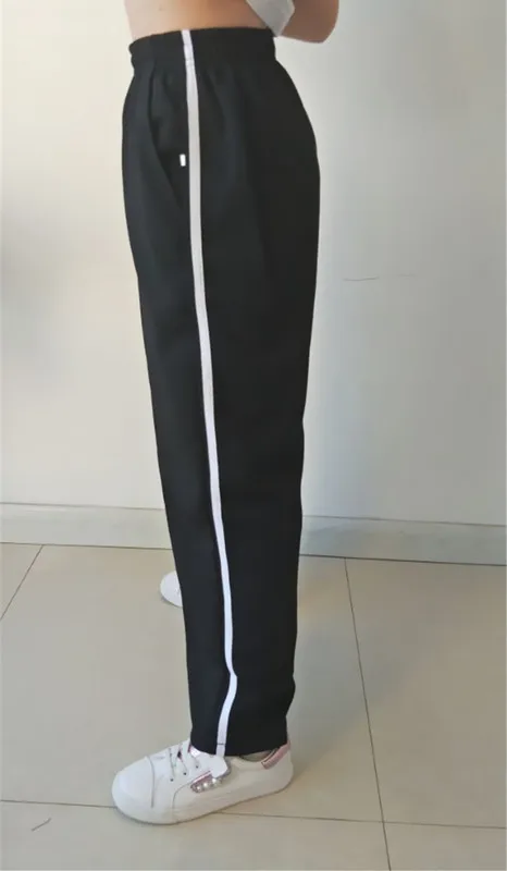 

Spring And Autumn Students School Uniform Pants Men And Women Athletic Pants Purplish Blue School Pants Loose-Fit Students Unifo