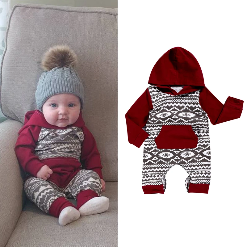 red hooded romper