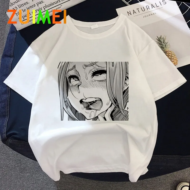 

Women Anime Japanese Ahegao Harajuk Print T-shirt Tops 2020 Summer Fashion Short Sleeved T-shirt Girl,Drop Ship