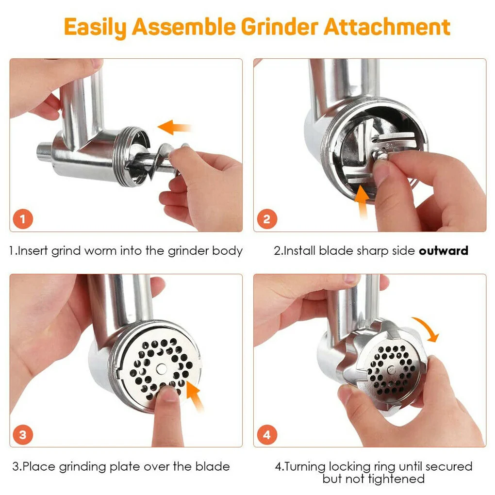 Wrea Food Grinder Attachment & Slicer Shredder Attachment & Pasta