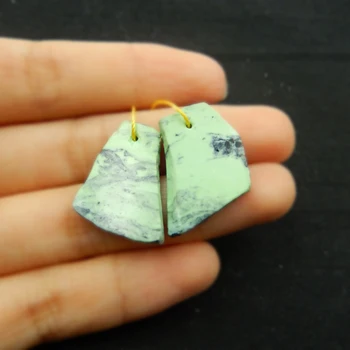 

Sales 1Pairs Green Turquoise Gemstone Earring Bead 22x19x3mm 3.1g Fashion Jewelry Green Color Accessories