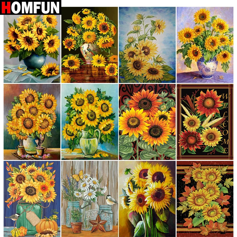 DIY diamond Painting blooming flowers full square round 5d diamond  embroidery sunflower mosaic kits Wall Picture For home Decor - AliExpress