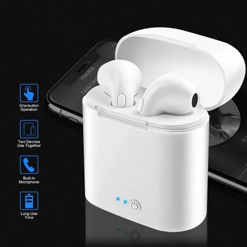 I7s TWS наушники-вкладыши Bluetooth беспроводные наушники мини музыкальный наушник спортивные наушники гарнитура с микрофоном для iPhone 11 LG K40 G5
