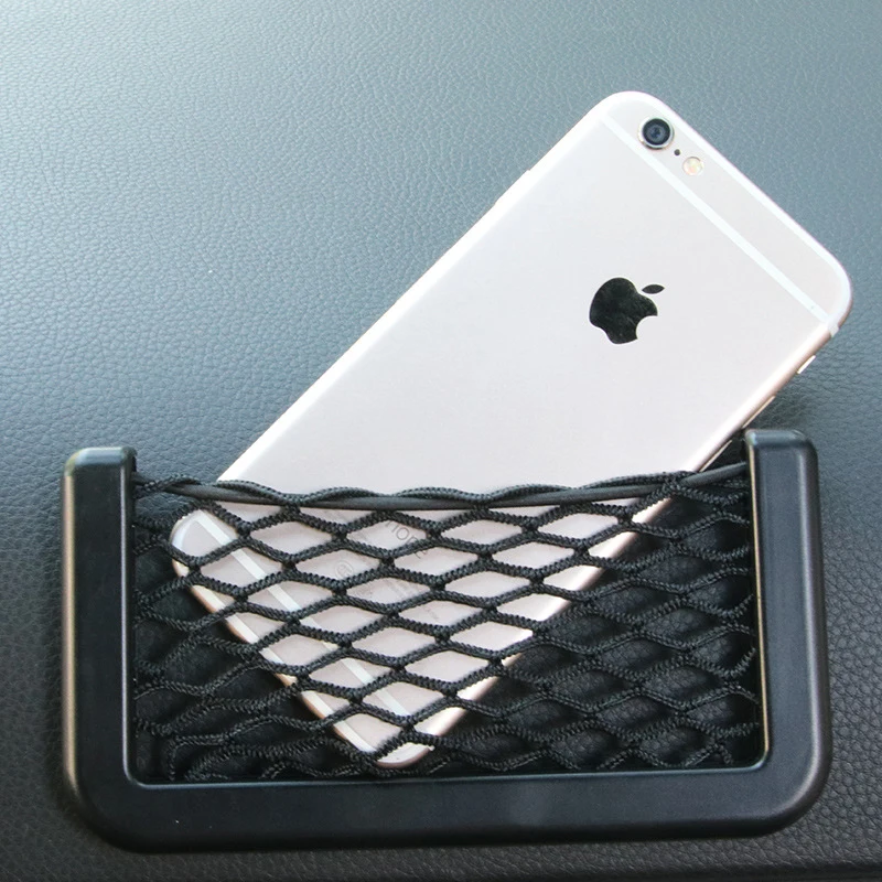 1pcs Car-styling Universal Net Pocket Storage Bag Mobile Phone Debris for Ssangyong kyron rexton korando actyon Accessories | Автомобили и