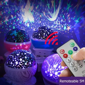 

Remote Control Star Moon Lamp Starry Night Light LED Projection Star Light Child Bedroom Lamp Support Dropshipping