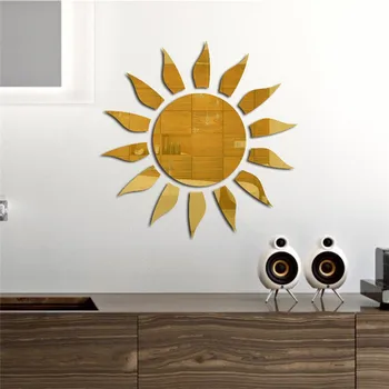 

3D Sun Mirror Wall Stickers Home Decorative Accessorie Acrylic Window Sticker Glass Films 30x30cm Wall Decals