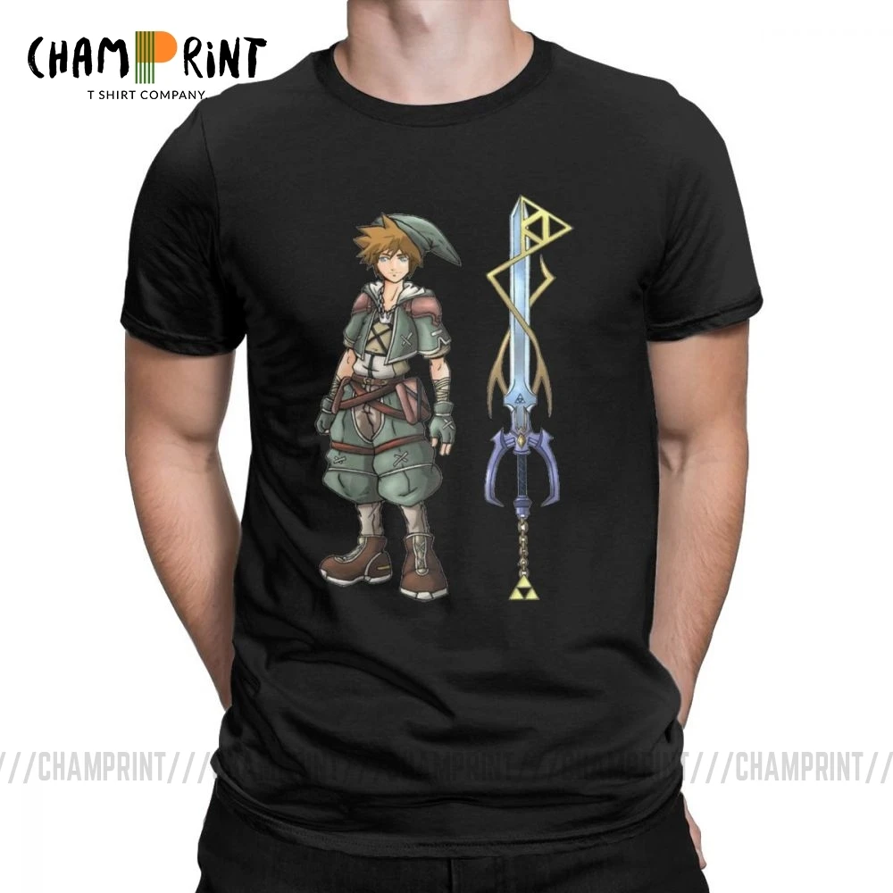 Мужская футболка с сердечками Legend of Zelda Kairi Sora забавная хлопковая Футболка