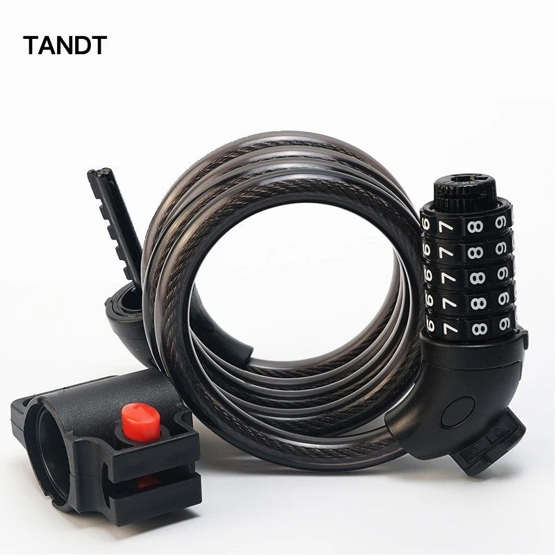 

Bicycle lock anti-theft password lock security lock 1200 mm x 12 mm steel cable lock mountain bike road bike accessories