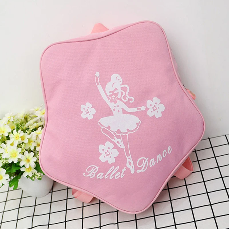 1 шт., розовые балетные сумки со звездами для девочек, Детский рюкзак с принтом для танцев, балерины, детские сумки, балетная сумка, танцевальные сумки принцессы