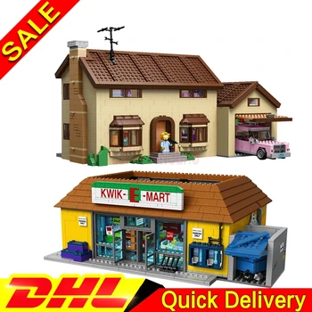 

LP 16004 the Simpsons KWIK-E-MART + LP 16005 Simpson's family Model Building Blocks For children Toys legaoings 71016 71006