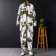 Мужской камуфляжный комбинезон с длинным рукавом, Свободный комбинезон, одежда для пар, куртка, брюки, костюм, Мужская рабочая одежда, много карманов, карго, Комбинезоны