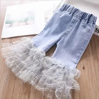 

kids jeans 2020 spring girls cotton pants fashion high-grade girl Denim trousers Children's clothes wholesale 5 pcs/lot