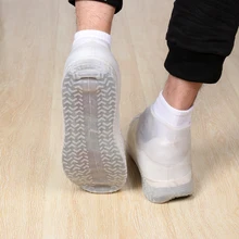 3 размера новые многоразовые латексные силиконовые водонепроницаемые бахилы уличные непромокаемые противоскользящие походные противоскользящие бахилы белые