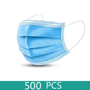 

Wholesale Face Mask 500 Pcs Masks Anti-dust Disposable Mouth Masks 3 Layer Elastic Earloop Masks Anti dust Free shipping