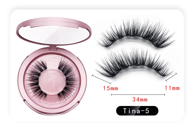 2 pairs Tina-5 2 пары 5 магнитных ресниц Набор Магнитных подводки для глаз магнитные Накладные ресницы с зажимом - Цвет: 2 pairs Tina-5