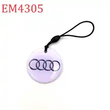 125 кГц перезаписываемый брелок для ключей жетон тег пустая карта RFID EM4305 T5577 круговой падение клей брелок значок брелок цепь кольцо 1 шт