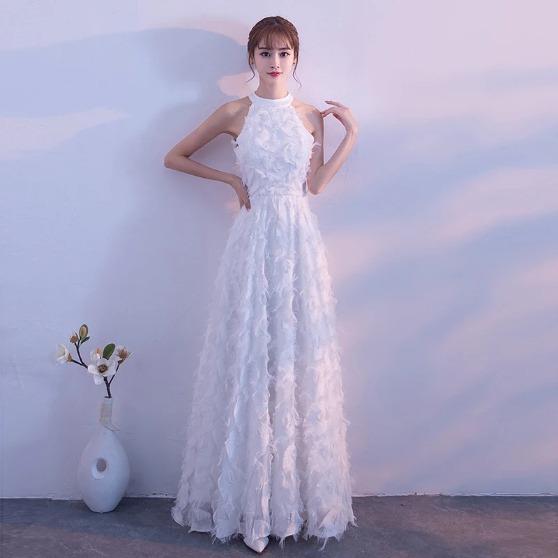 

A Line Long Evening Dress lace Back zipper Party Elegant 2019 Vestido De Festa New Prom Gowns