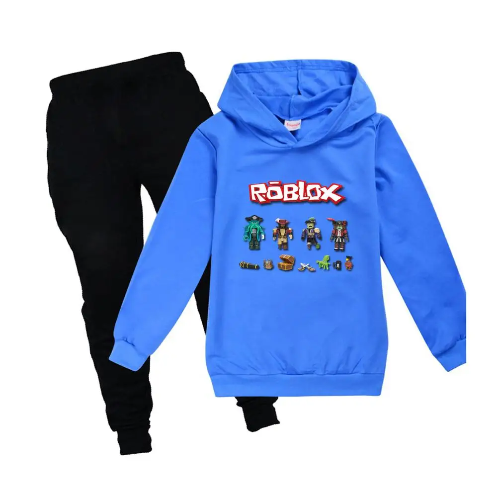 Спортивный костюм ROBLOX для мальчиков и девочек толстовка с капюшоном из чистого