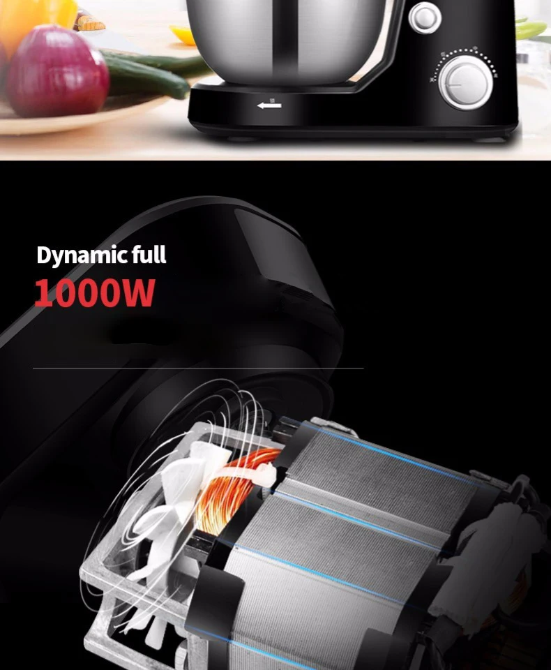 YUEWO 5L 1000 Вт миксер для теста домашняя многофункциональная Автоматическая тестомесильная машина маленький Охлаждающий Крем шеф-повара машина для взбивания яиц