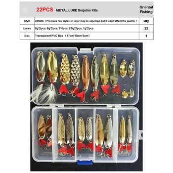 

Seawater Baits Crankbaits Equipment Supplies 22pcs Fishing Lures Metal
