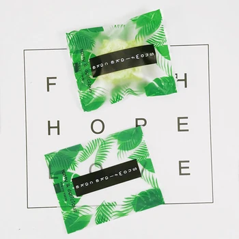 

100pcs/lot Full of life Green leaf Frosted Snowflake Crispy Cookie Packaging Bag Household Weekend Afternoon Tea Soap Poly Bag
