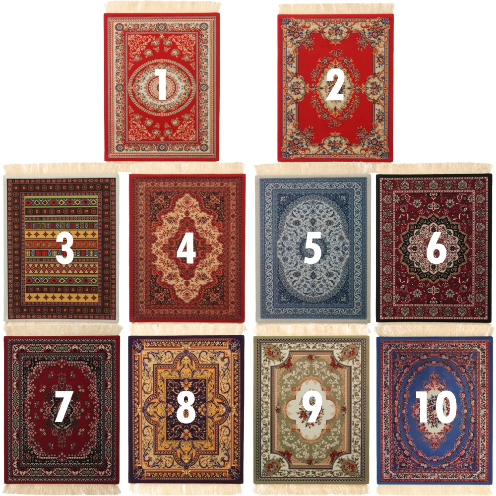 Persian Mini Woven Carpet Mouse Pad Pattern Cup with Fring Retro Style Home Office Table Decoration Craft | Компьютеры и офис