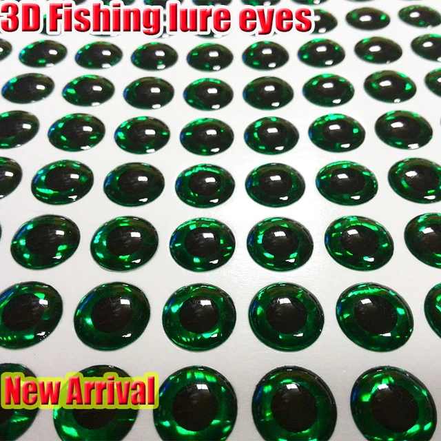 2023 NEW 3D fishing lure eyes fly eyes choose size:4MM--8MM  quantity:500pcs/lot realistic artificial fishing eyes color:GREEN