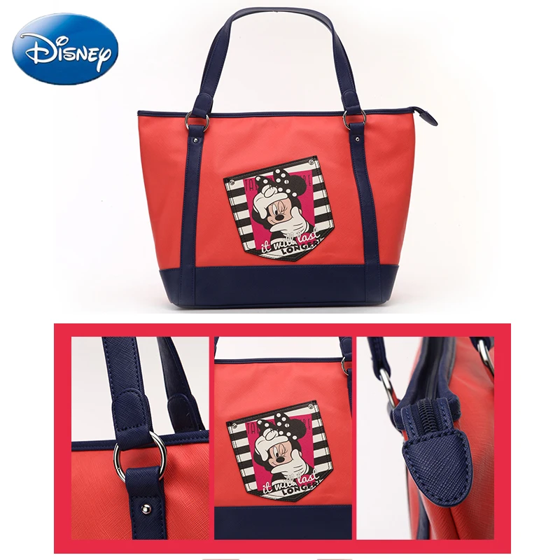 Женские сумки disney,, Микки Минни, сумка на плечо, ПУ, мультяшная мода, Большая вместительная сумка, большая сумка, водонепроницаемая, для путешествий