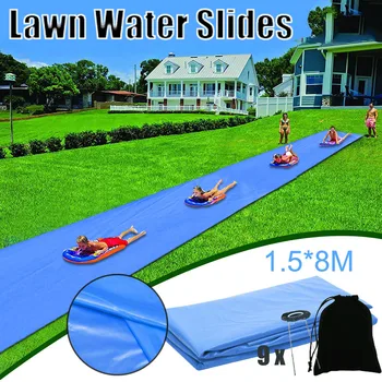 

Children Surf Water Slide Outdoor Garden Racing Lawn Durable Lawn Big Waterslide 8x1.5m Easy To Setup Prevent Rips & Tears