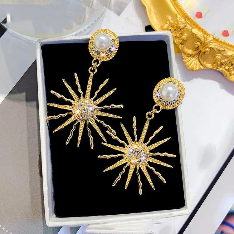 

2019 New Arrival Alloy Trendy Round Women Dangle Earrings Korean Earrings Female Colour Flower Fashion Earrings Female Jewelry