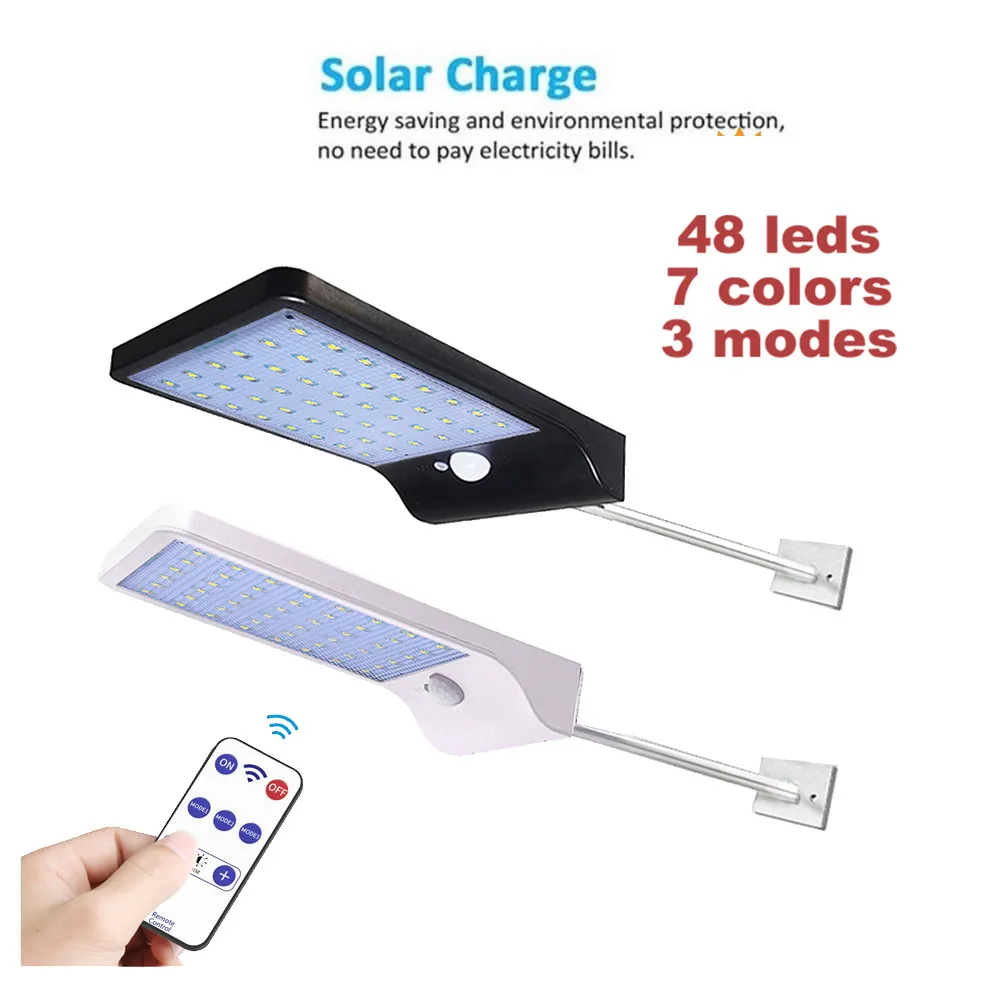 

48 LED Solar Light Lamp Outdoor PIR Motion Sensor Solar Power Panel Garden Light Night Security Street Yard Path Wall Lamp wall