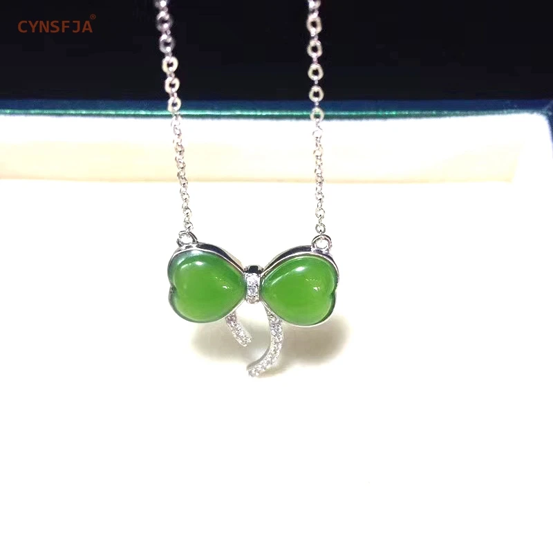 CYNSFJA Реал Certified(Hetian) нефрита Jade Jasper 925 пробы серебряные ювелирные изделия амулеты и Нефритовой подвеской, высокое качество лучшие подарки