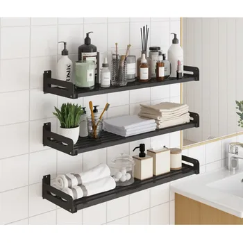 

Metal Wall Shelve Wall Mounted Floating Shelves Stainless Steel Decorative Storage Rack For Bathroom Kitchen Bedroom Living Room