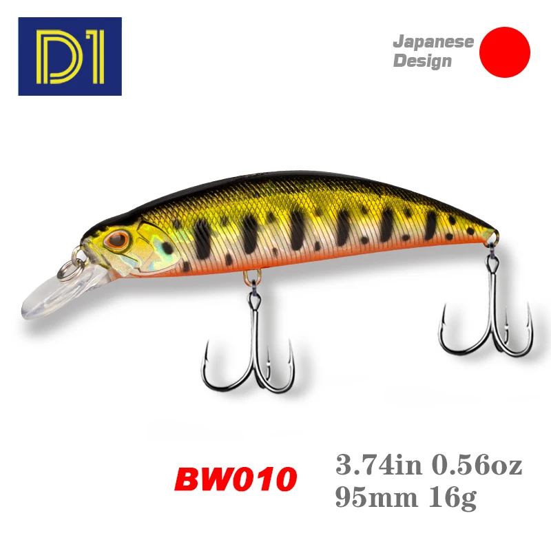 Bassland Тонущая рыболовная приманка RYUKI с подводной линией 95 мм 16 г искусственные
