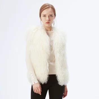 

Real Fur Veste Fashion Vintage Mongolia Sheep Lamb Vest Sleeveless Vest Waistcoat Gilet Parka Women Jacket Female